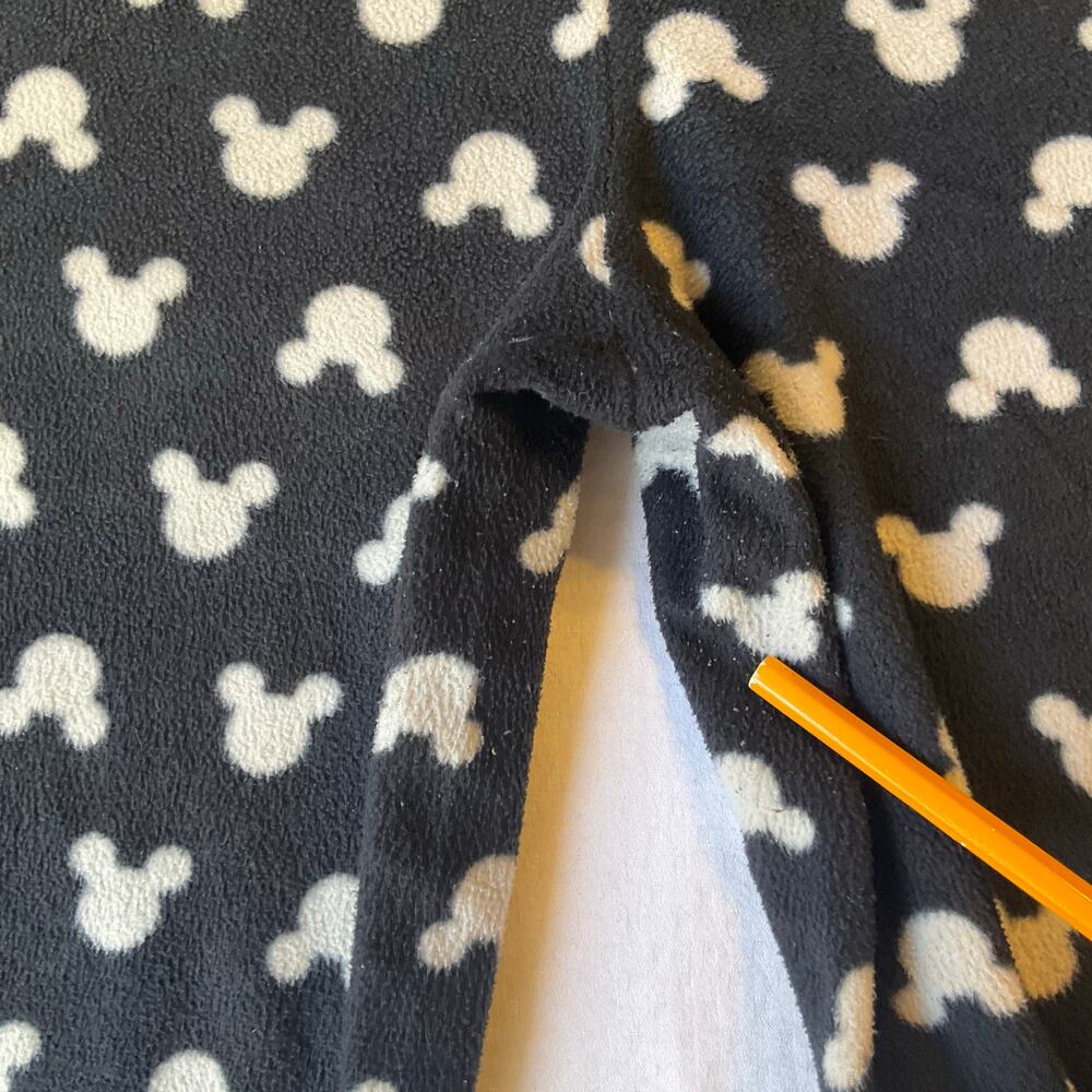 Disney Women Fleece Pants size L Black with White MickeyMouse Logo Elastic Waist - Picture 9 of 9